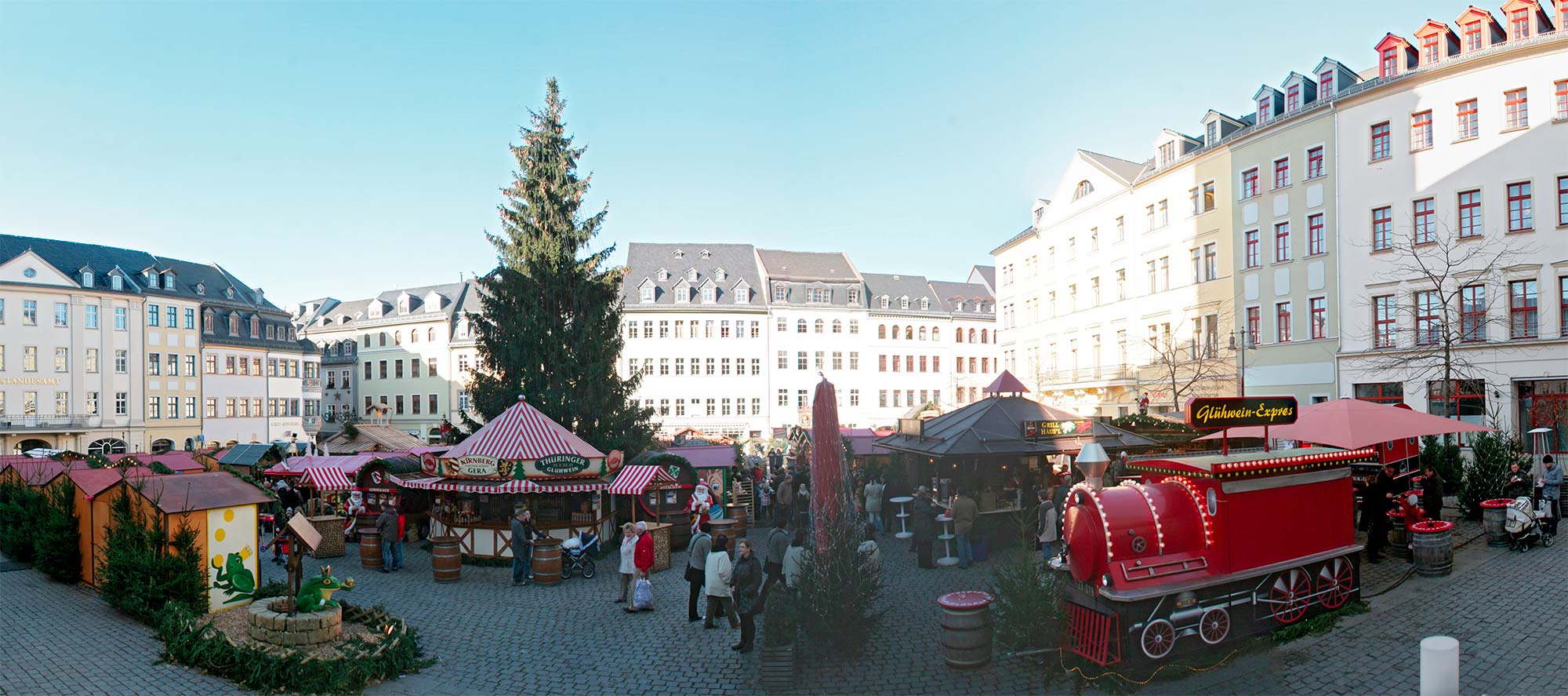 Mächen Weihnachtsmarkt Gera Panorama