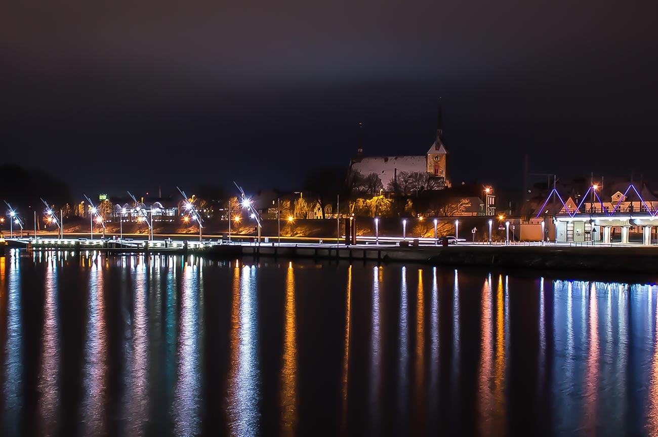Rendsburg bei Nacht